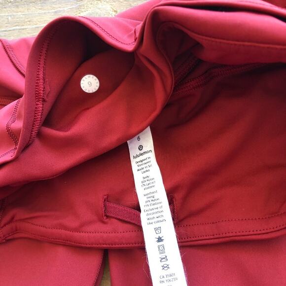 Lululemon Fast & Free Crop II *Nulux 19" Dark Sport Red - Picture 4 of 7